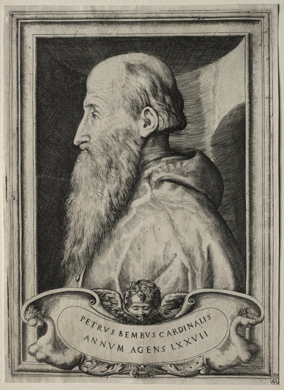 Kardinaali Pietro Bembon muotokuva, 1547. tekijältä Giulio Bonasone