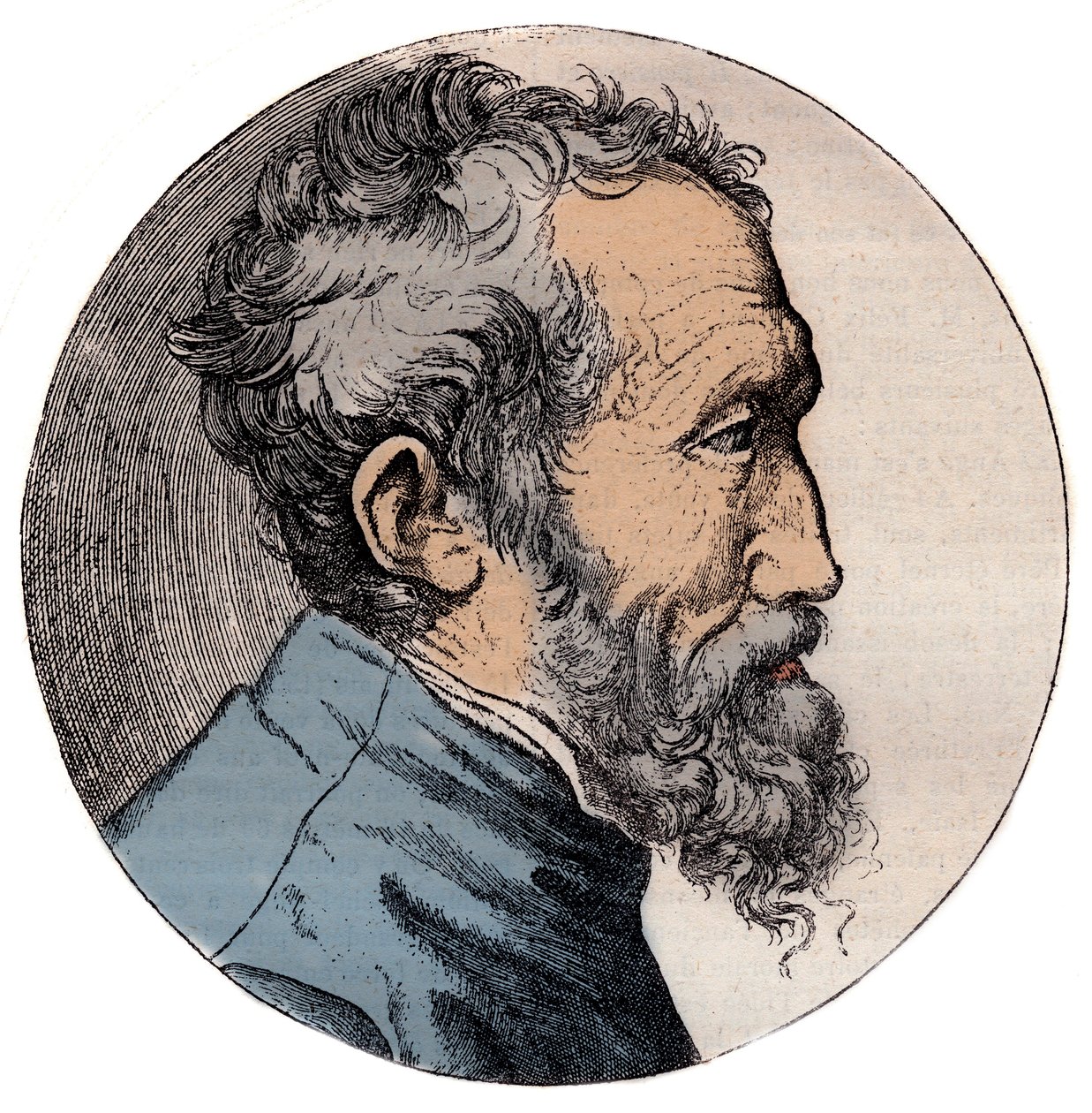 Muotokuva Michelangelo Buonarrotista italialainen kuvanveistäjä - Michelangelo Buonarrotin muotokuva dit Michel Ange tekijältä Giulio Bonasone