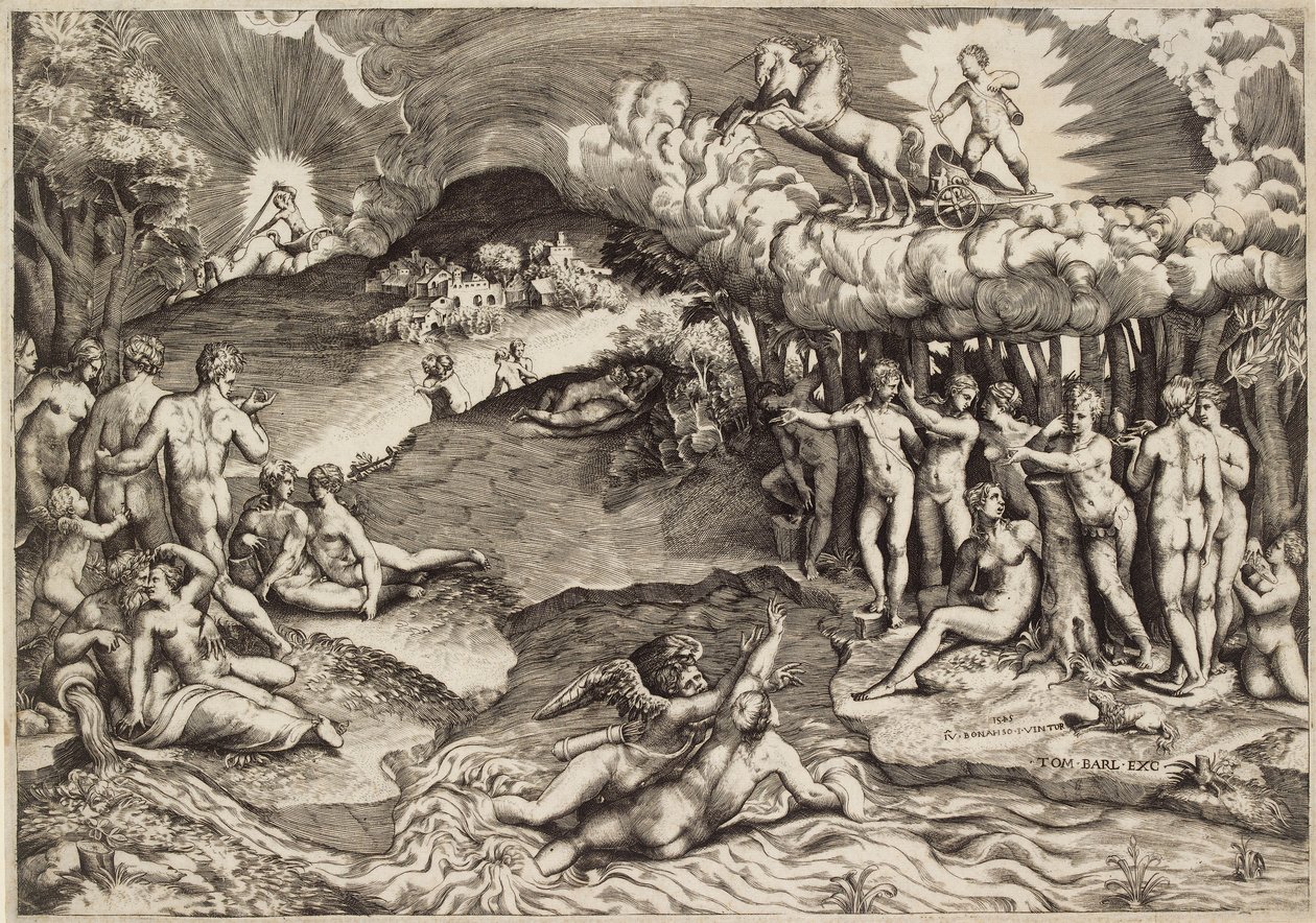 Rakkauden voitto, 1545 tekijältä Giulio Bonasone