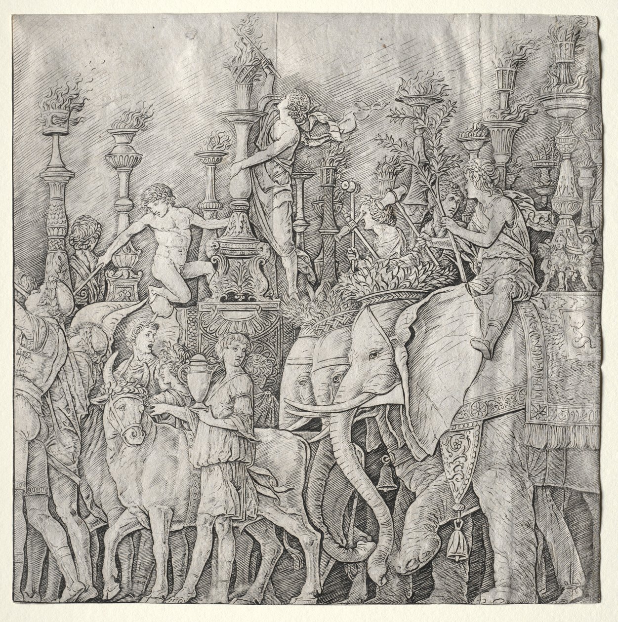 Caesarin voitot: Elefantit, n. 1485-1490. tekijältä Giulio Campagnola