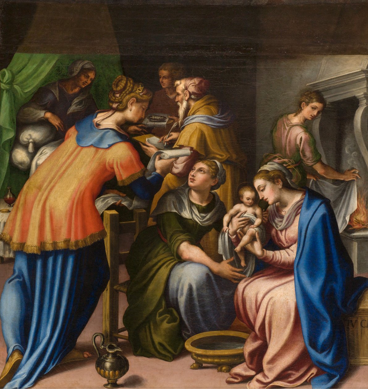 Neitsyt Marian kappeli, ensimmäinen jänne pohjoispuolella, Giulio Campi, Kastajan syntymä 1569 tekijältä Giulio Campi