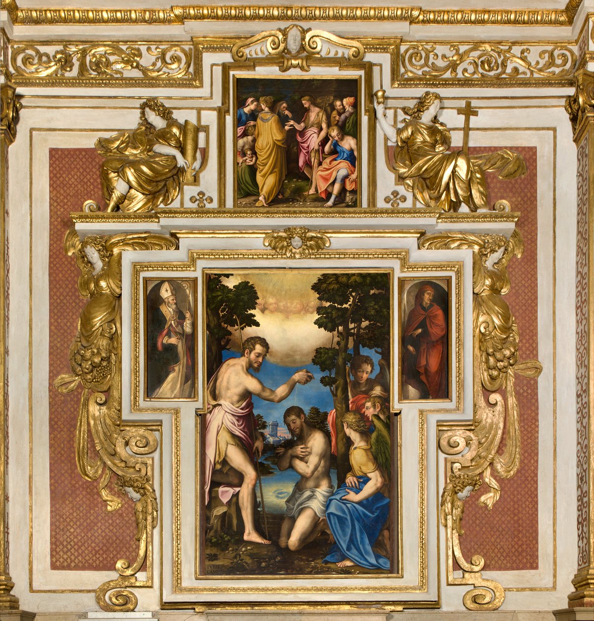 Kansan Neitsyt Marian kappeli, ensimmäinen jänneväli eteläpuolella, Giulio Campi, Kristuksen kaste 1569, Sant