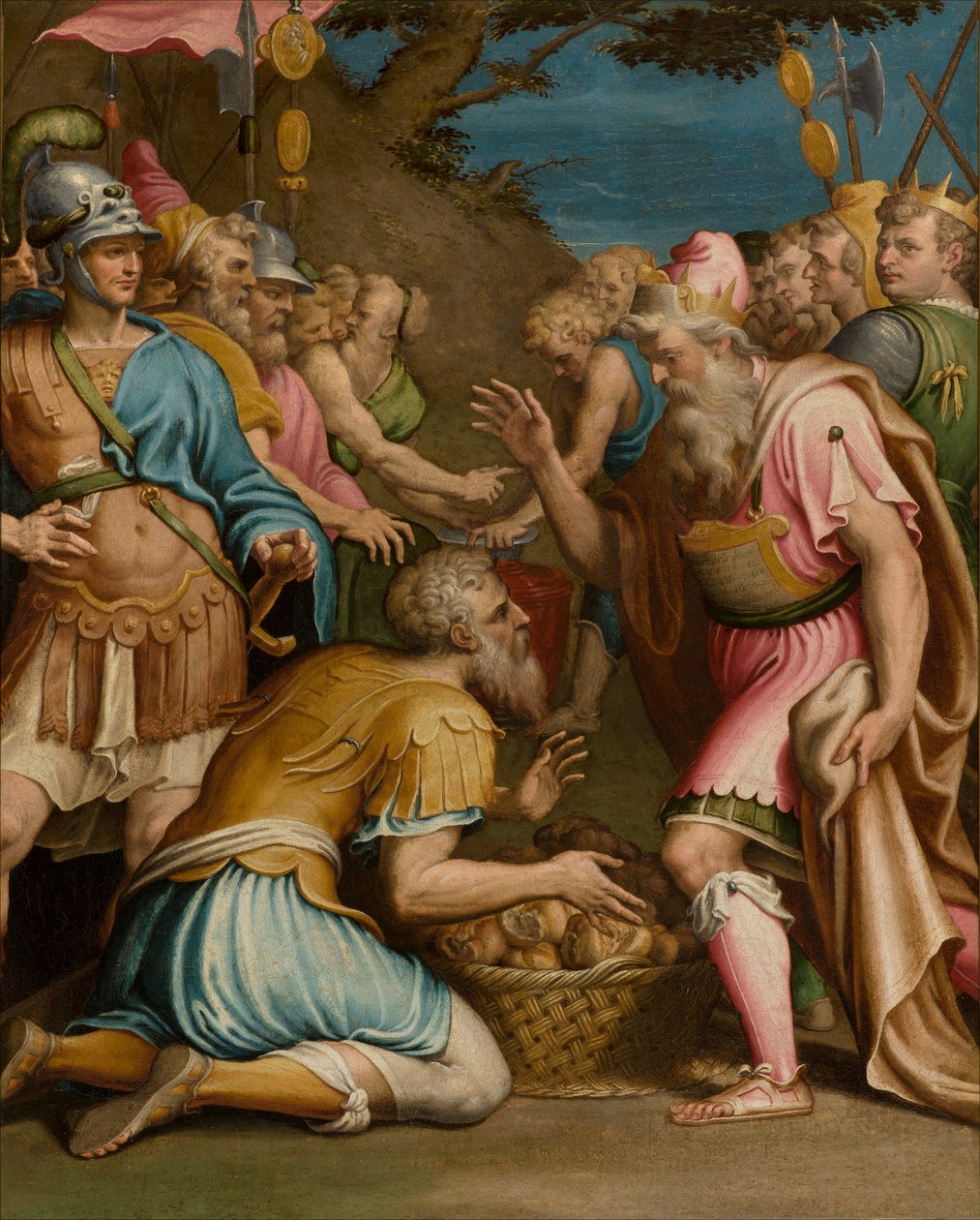 SS-sakramentin kappeli, toinen väli eteläpuolella, Giulio Campi, Melkisedekin uhri 1569 tekijältä Giulio Campi