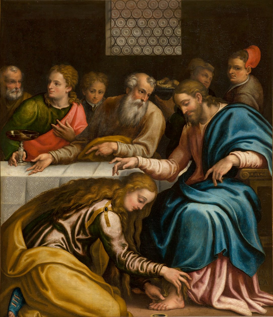 SS Sacramenton kappeli, Giulio Campi, päivällinen Simonin talossa 1569 tekijältä Giulio Campi