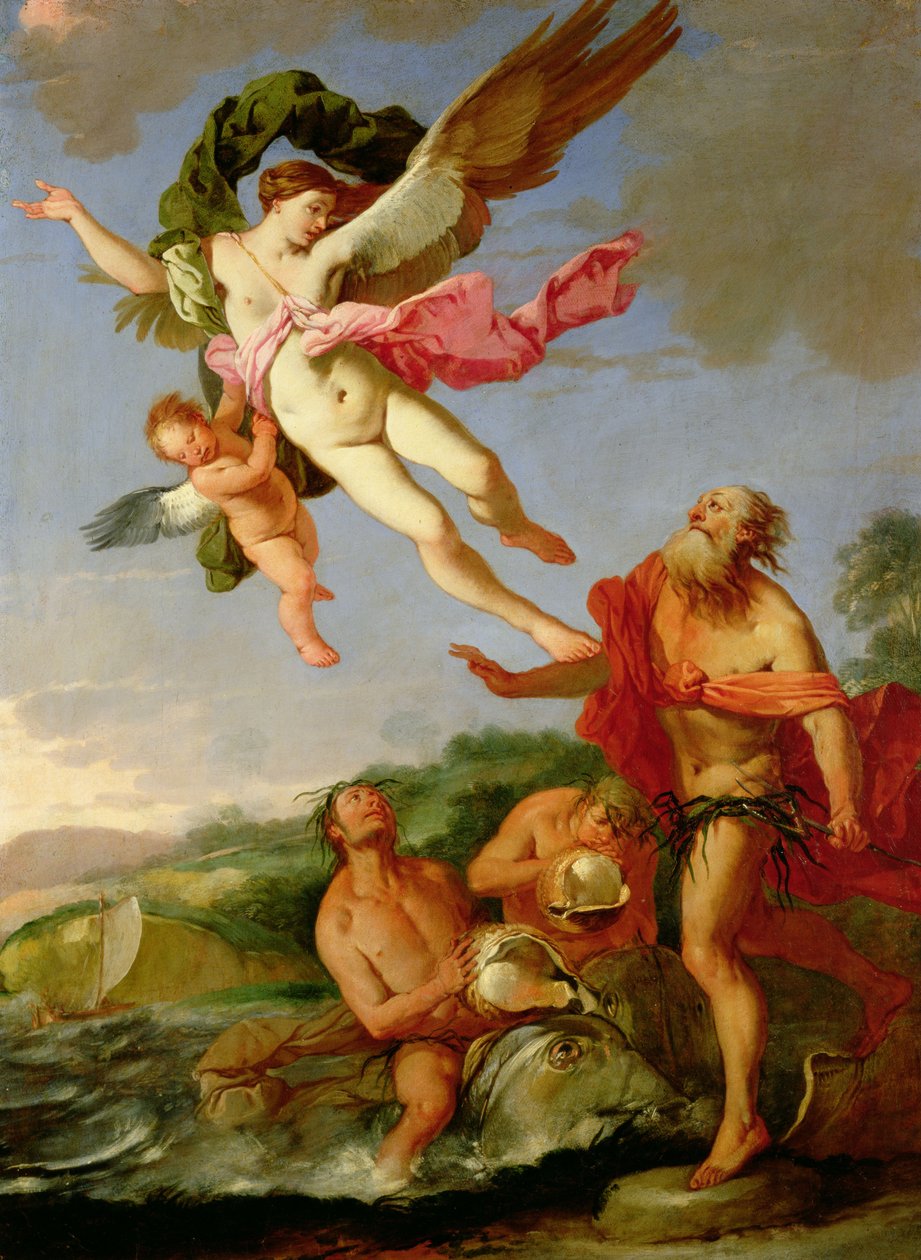 Neptunus Coronista jahtaamassa, 1665-70 öljy kankaalle tekijältä Giulio Carpioni