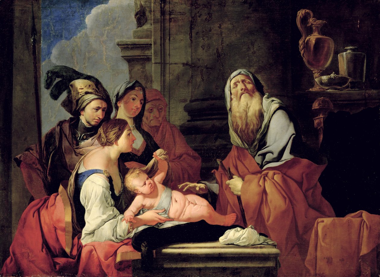Sokea profeetta Tiresias Narcissus-lapsen kanssa, vuoden 1666 jälkeen tekijältä Giulio Carpioni