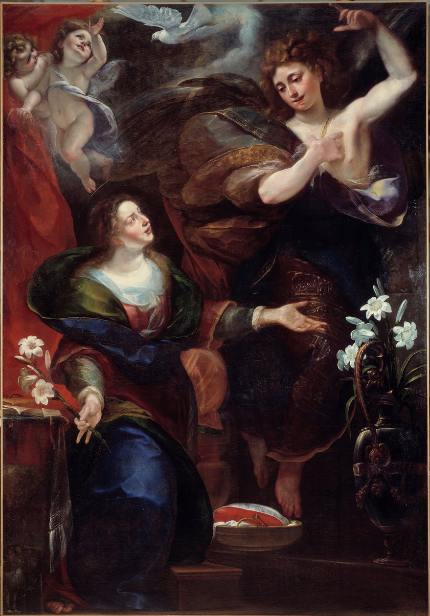Giulio Cesare Procaccinin ilmestysmaalaus (noin 1570-1625) 1600-luvun su. 1,63x2,36 m tekijältä Giulio Cesare Procaccini