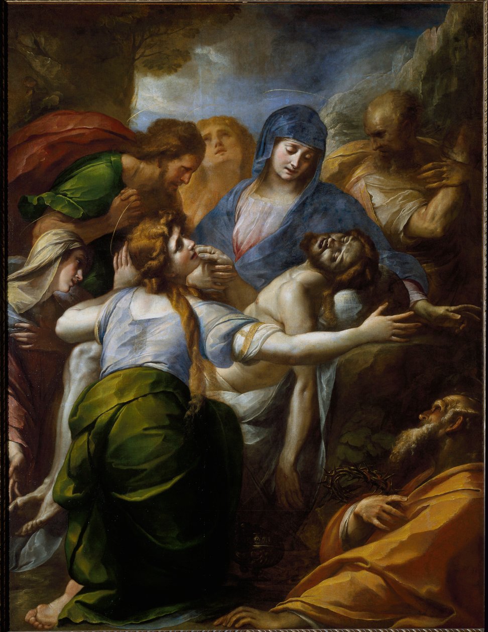 Pieta. Valitus Kristuksen kuolemasta. (Maalaus tekijältä Giulio Cesare Procaccini