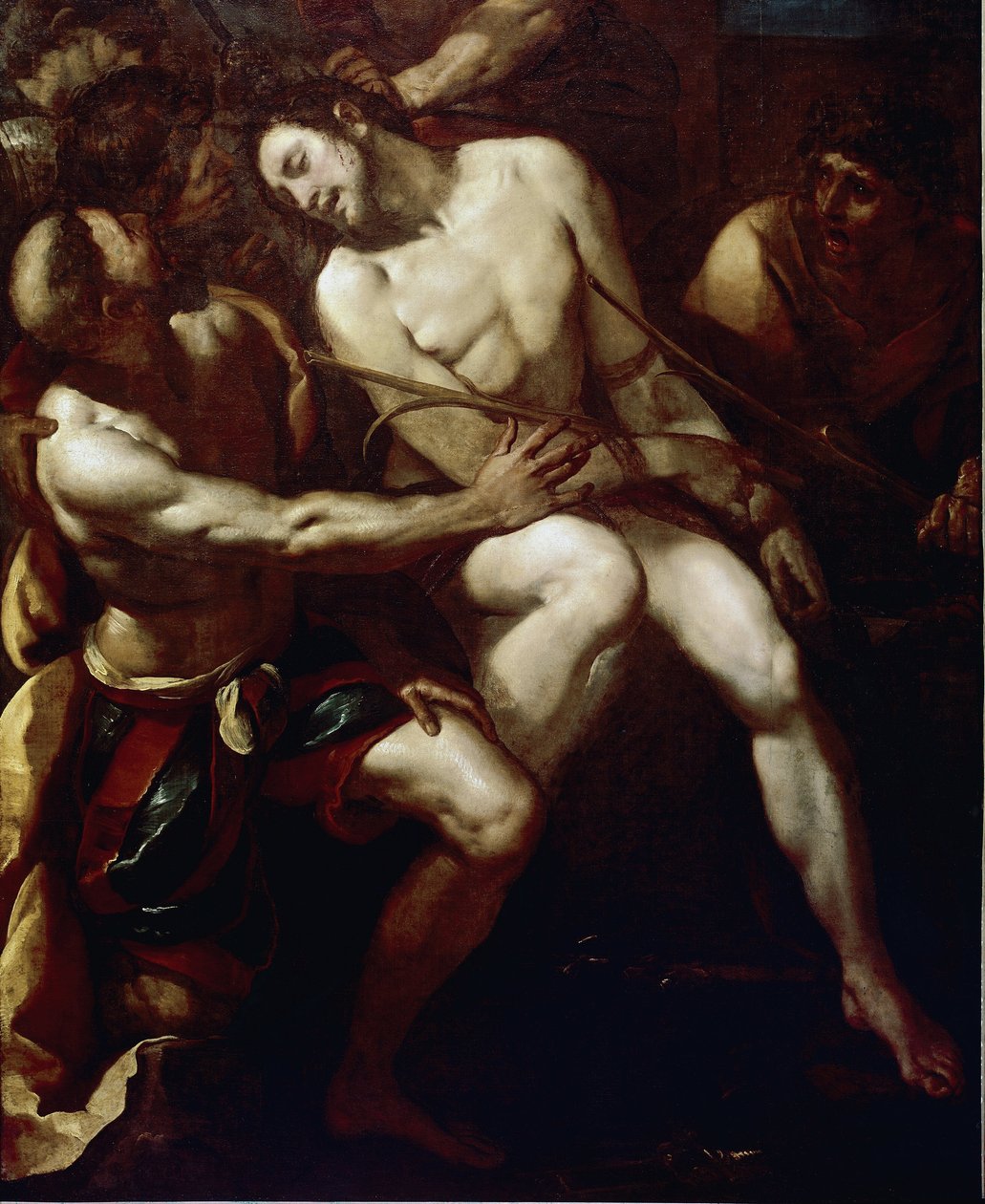 Thorns kruunu. Yksityiskohta. (öljy kankaalle tekijältä Giulio Cesare Procaccini