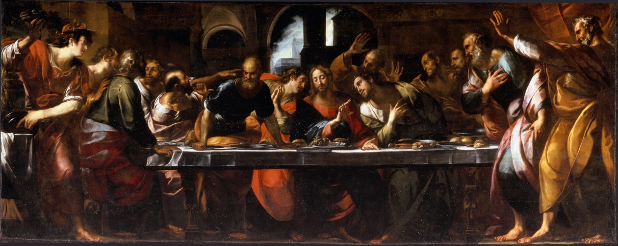 Viimeinen illallinen (öljy kankaalle, n. 1618) tekijältä Giulio Cesare Procaccini