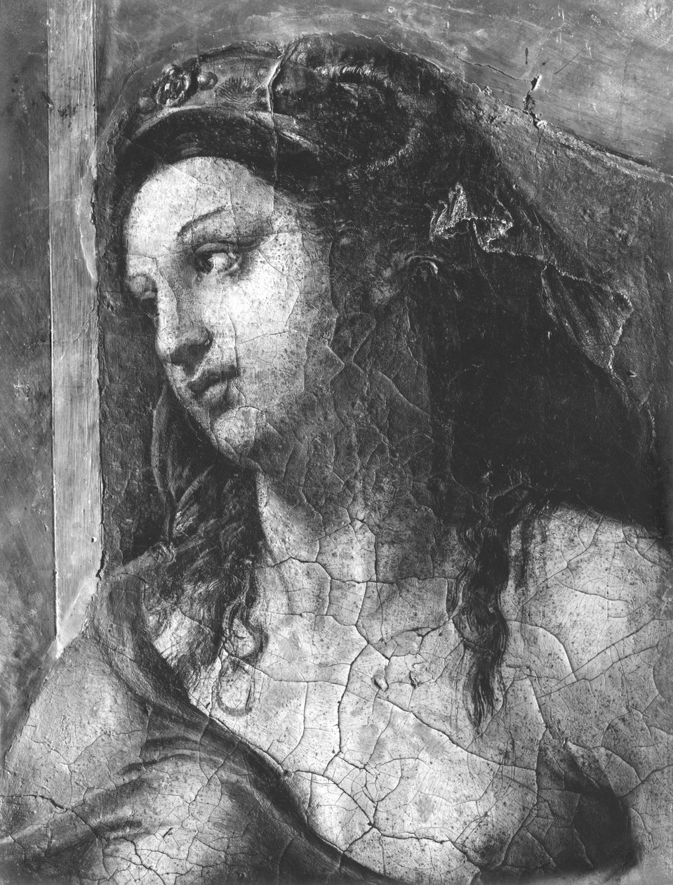 Clemency, toinen paavi St. Clement I (1-97) Raphael Roomsia ympäröivistä kahdesta hyveestä (yksityiskohta) (katso myös 252786, 252787, 252788) tekijältä Giulio Romano