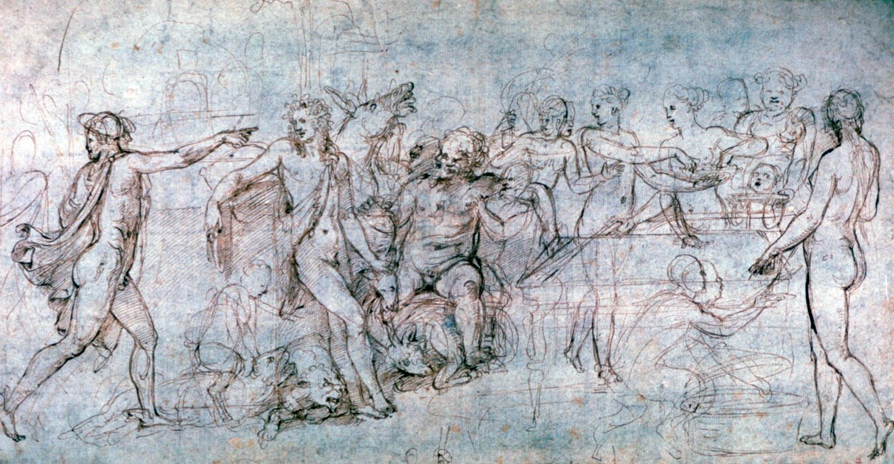 Amorin ja psyyken hääjuhla, c1520-1546 tekijältä Giulio Romano