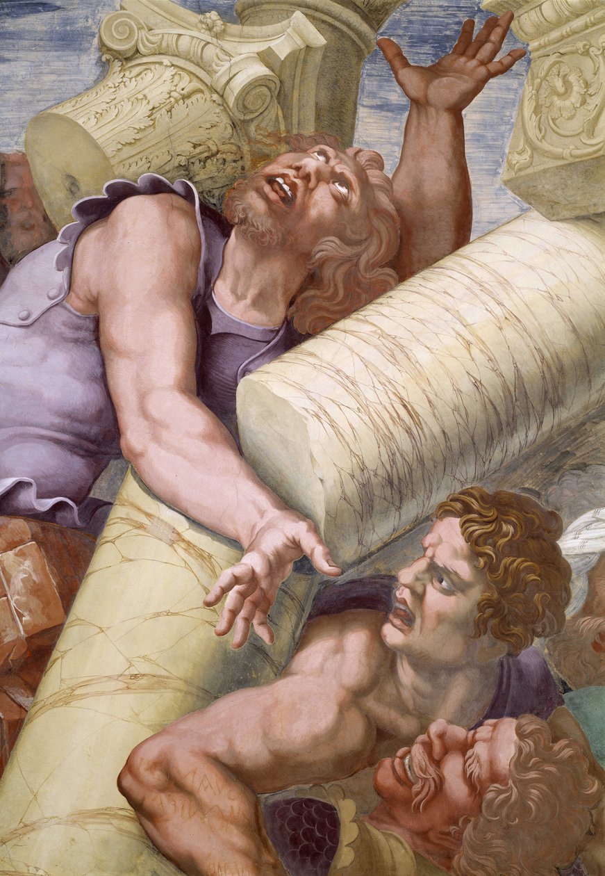 The Fall of the Giants (Titans) (pohjoisseinä), yksityiskohta. Giulio Pippi de