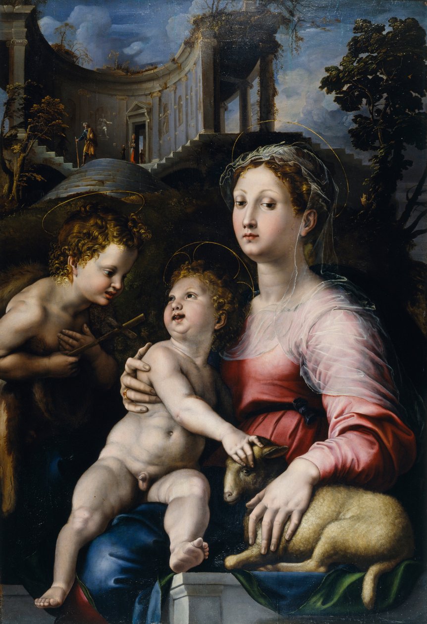 Madonna ja lapsi sekä Johannes Kastajan kanssa tekijältä Giulio Romano