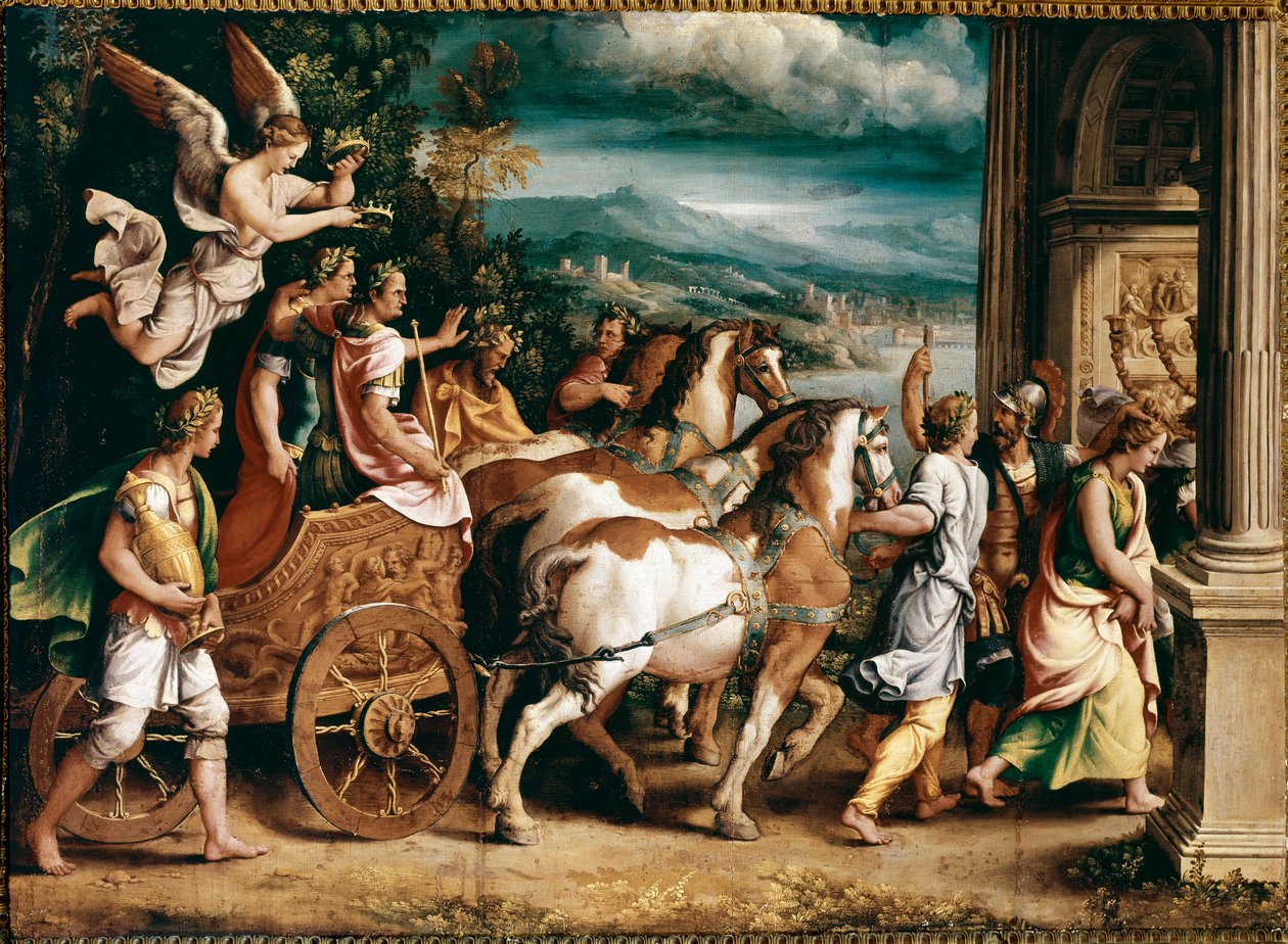 Tituksen ja Vespasianuksen voitto (maalaus, n. 1537) tekijältä Giulio Romano