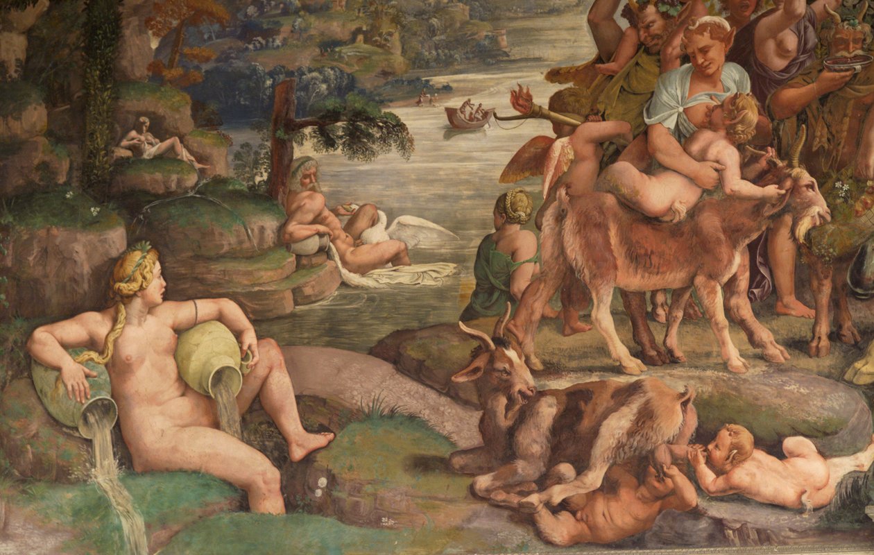 Amorin ja psyyken hääjuhla, yksityiskohta tekijältä Giulio Romano