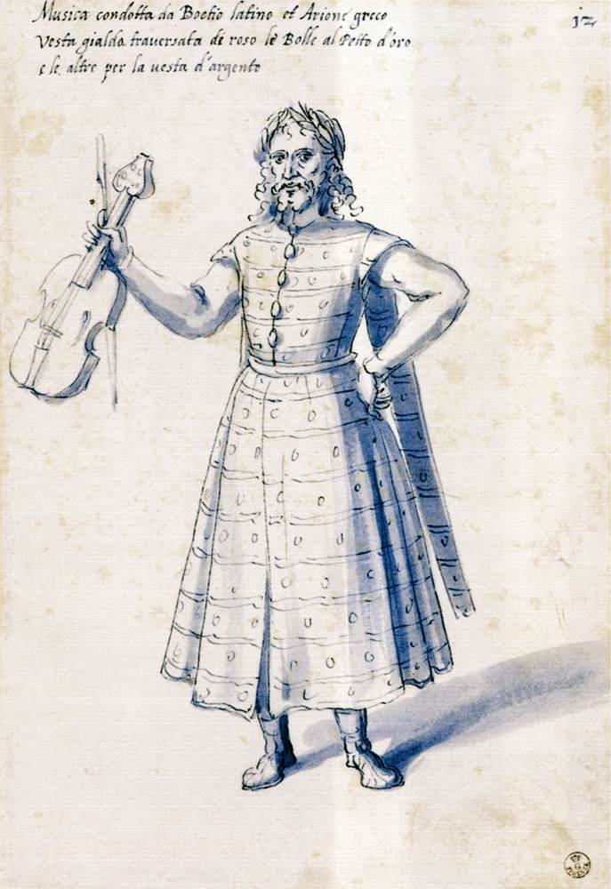 Allegorisen hahmon puku Musiikki tekijältä Giuseppe Arcimboldo