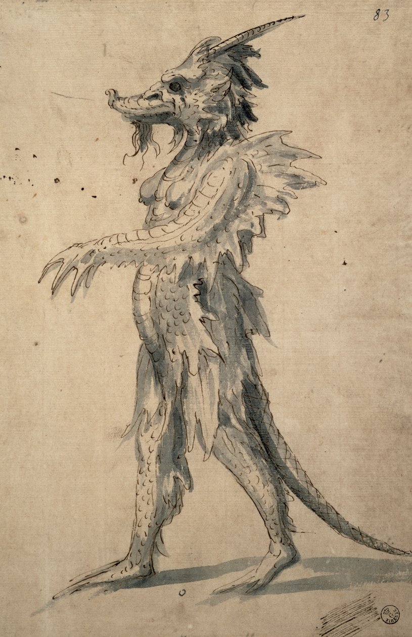 Suunnittelu lohikäärmeelle tekijältä Giuseppe Arcimboldo