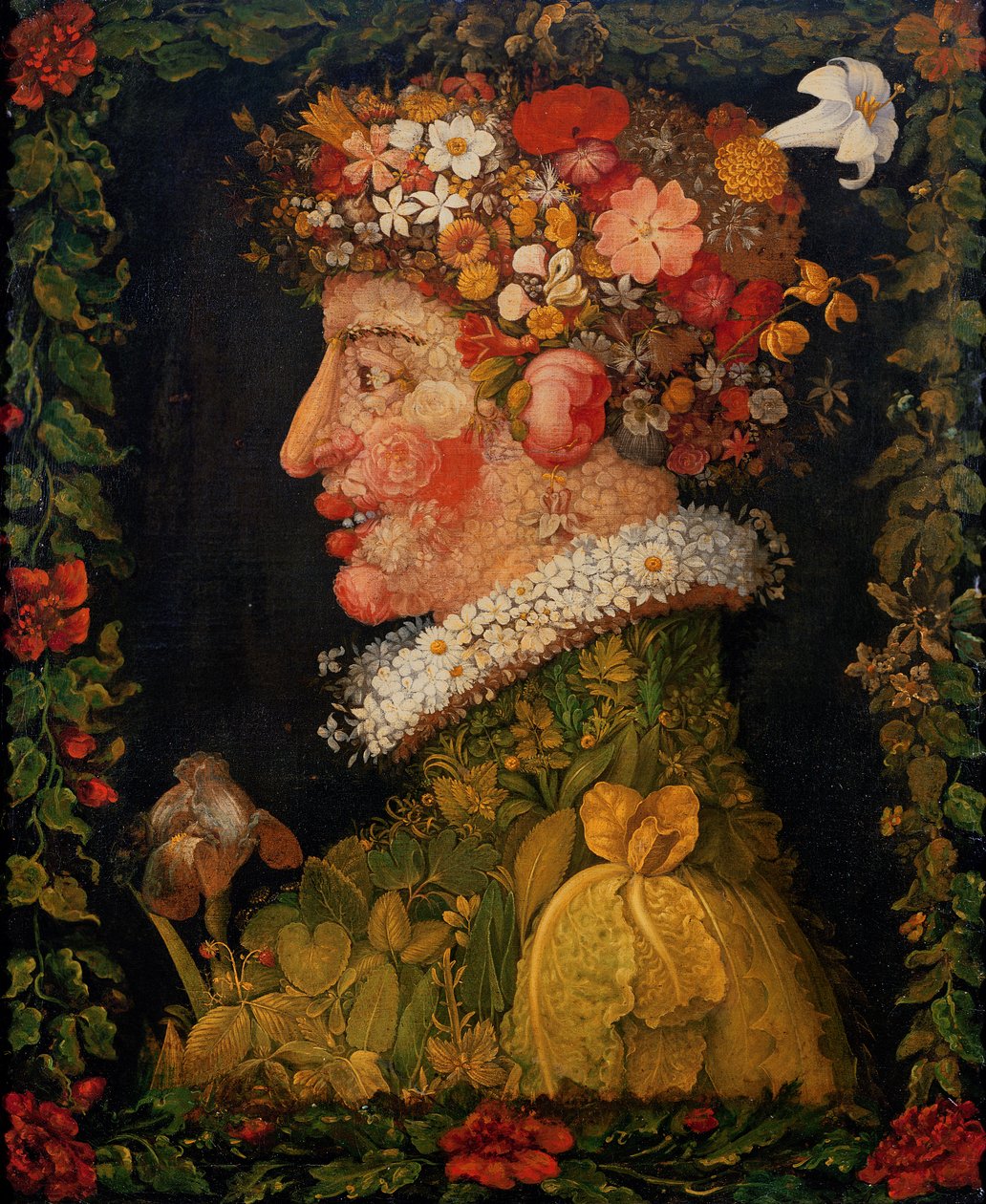 Kevät, sarjasta, joka kuvaa neljä vuodenaikaa, 1573 tekijältä Giuseppe Arcimboldo