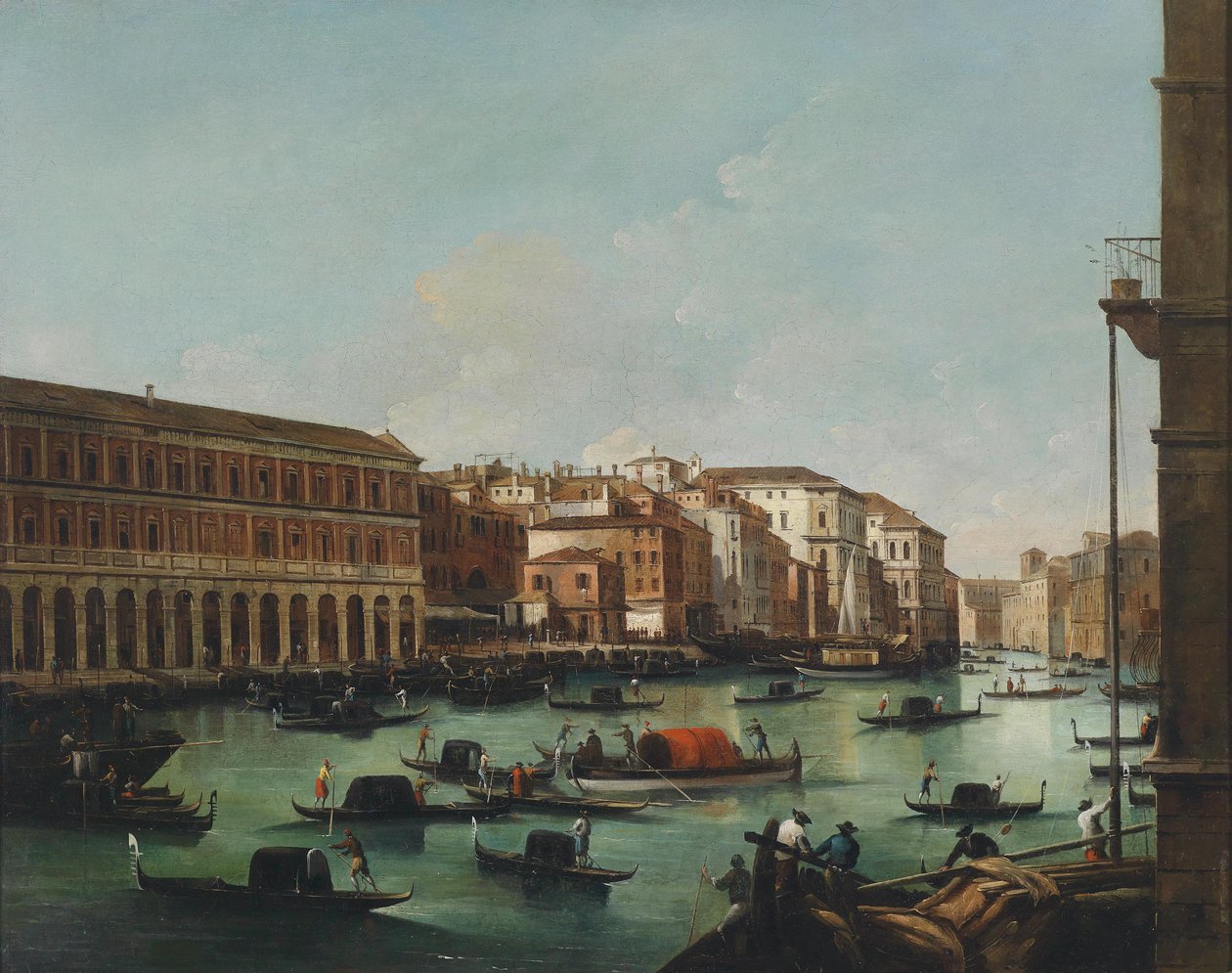 Venedig, Ansicht vom Canal Grande mit den Fabbriche Nuove von Rialto tekijältä Giuseppe Bernardino Bison