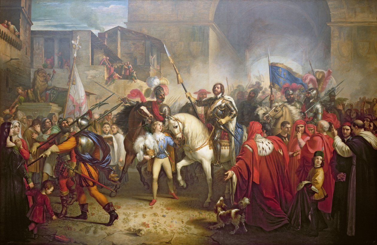 Kaarle VIII:n (1470-1498) saapuminen Firenzeen vuonna 1494 tekijältä Giuseppe Bezzuoli
