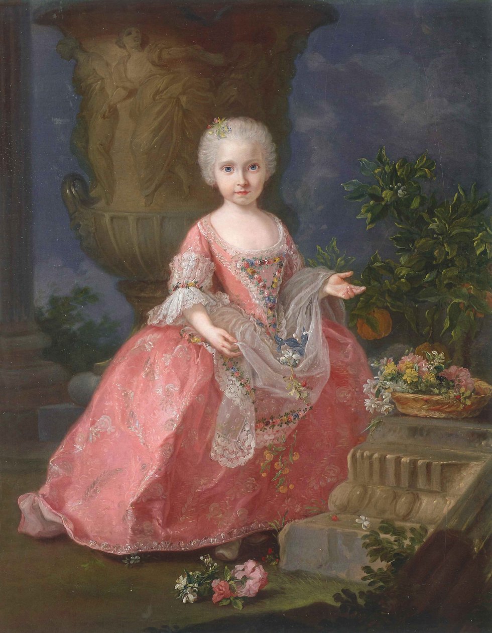 Muotokuva Infanta Maria Luisasta Espanjasta (1745-1792) tekijältä Giuseppe Bonito