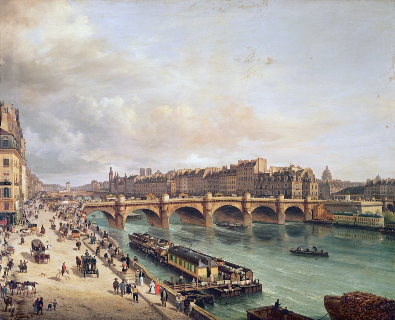 Näkymä Pont Neufille, 1832 tekijältä Giuseppe Canella