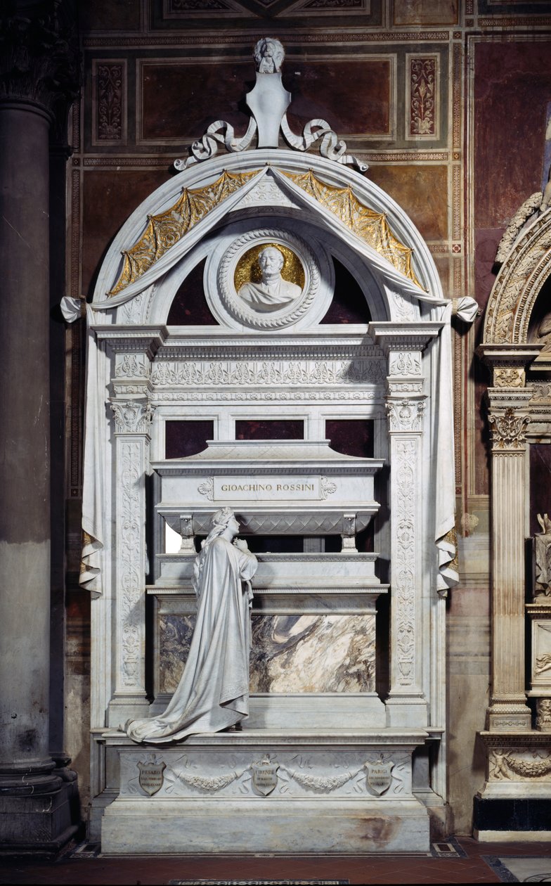 Gioacchino Rossinin (1792-1868) muistomerkki 1900 (marmori) tekijältä Giuseppe Cassioli