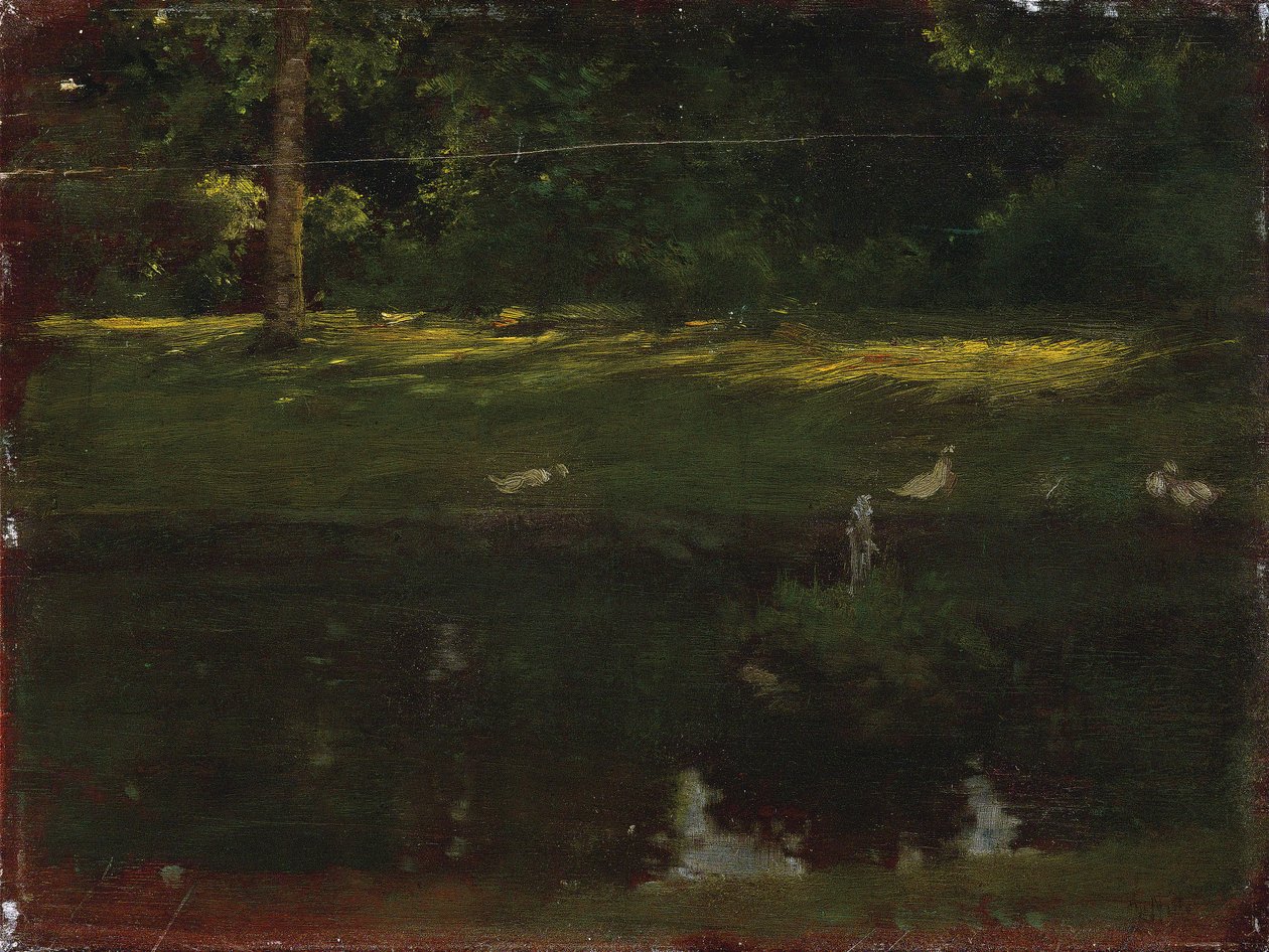 Der Teich im Bois de Boulogne, n. 1875 tekijältä Giuseppe de Nittis
