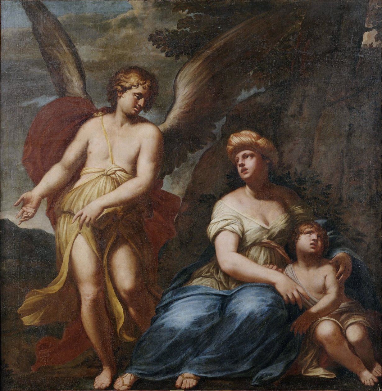 Der Engel zeigt Hagar und Ismael den Weg zum rettenden Brunnen tekijältä Giuseppe Diamantini