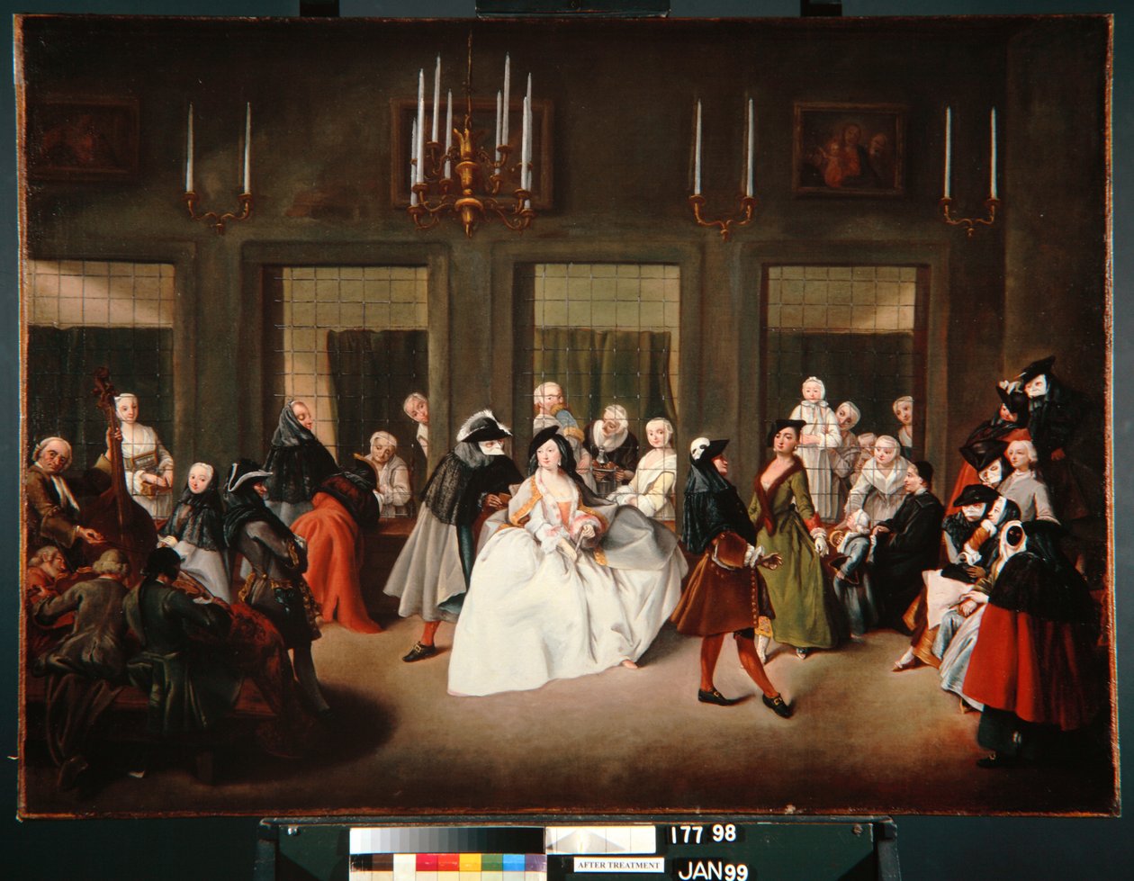 Luostarin salonki, noin 1760 tekijältä Giuseppe Gobbis