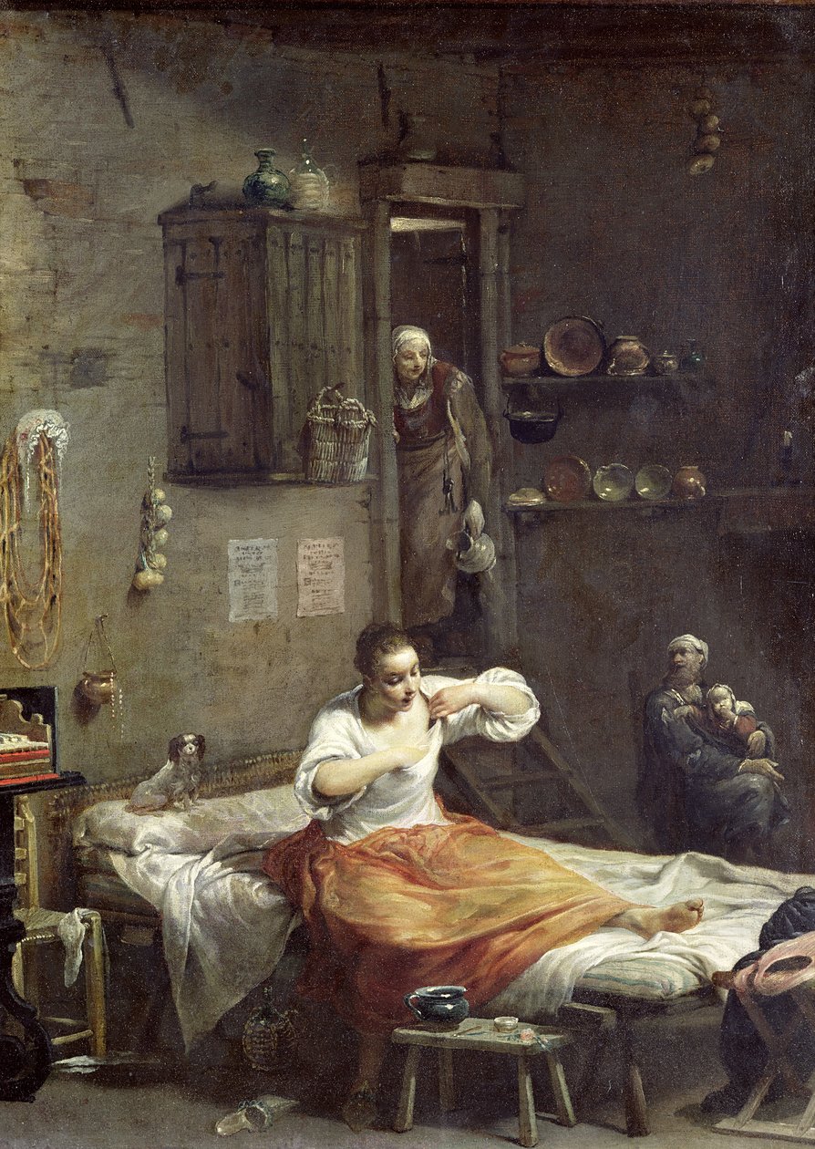 Nainen kirppujen kanssa tekijältä Giuseppe Maria Crespi