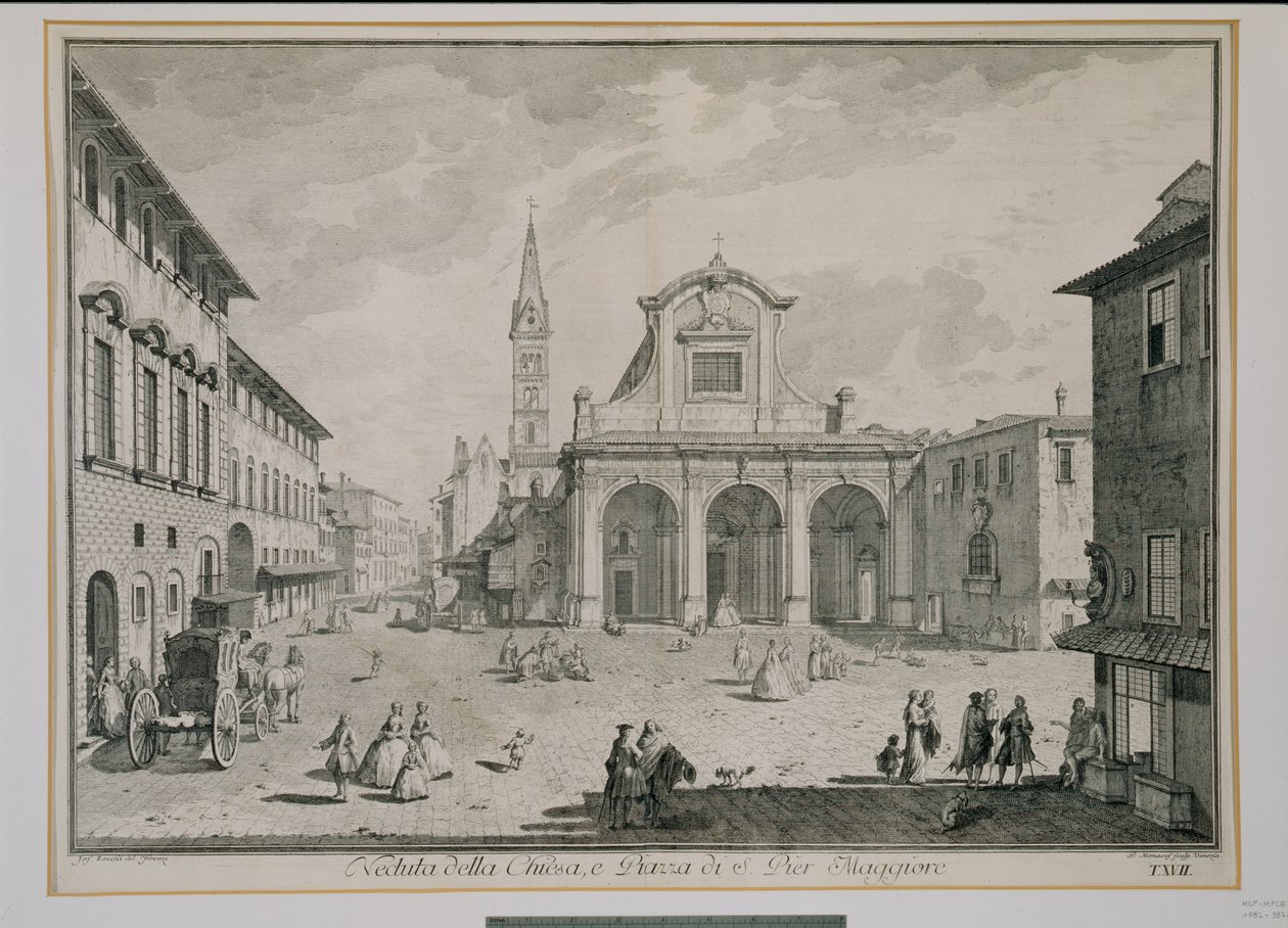 Näkymä San Pier Maggioren kirkolle, Firenze tekijältä Giuseppe Zocchi