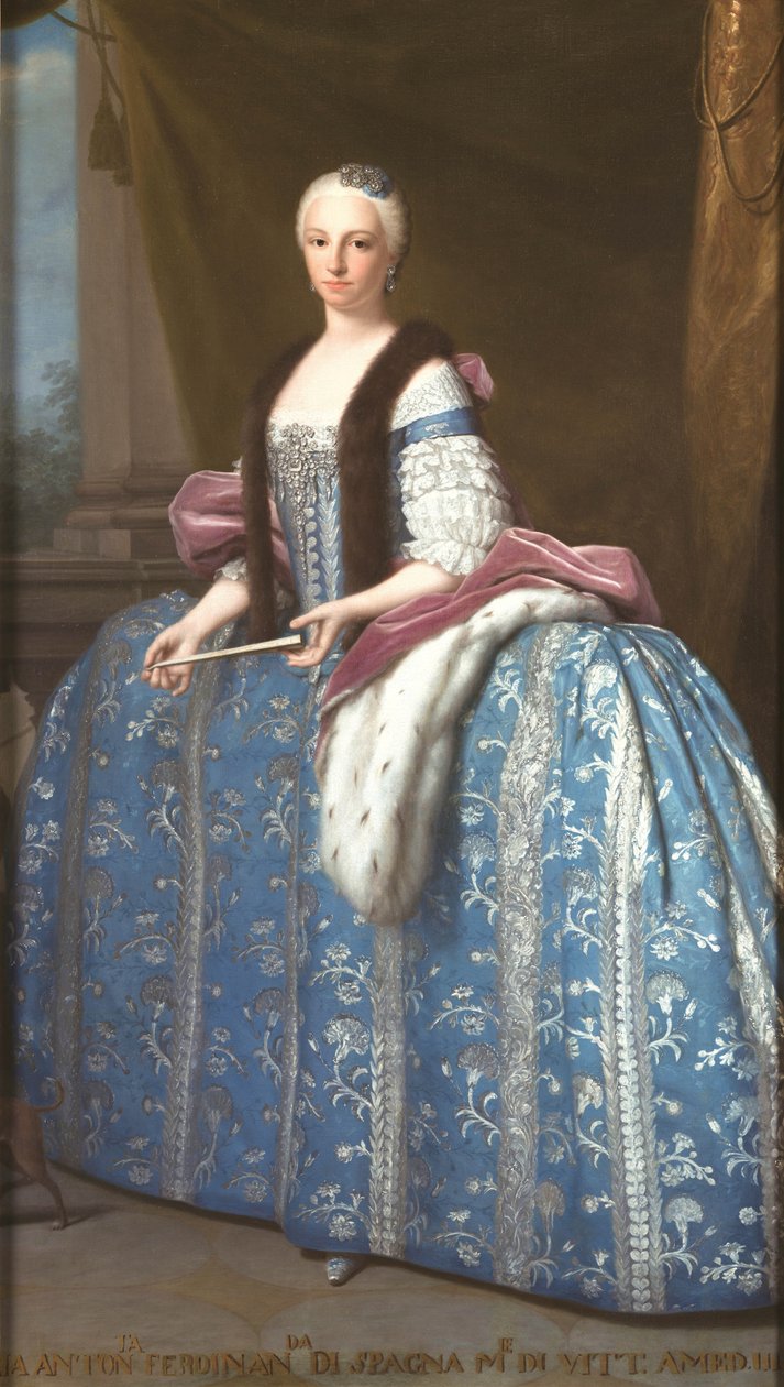 Muotokuva Maria Antonia Ferdinandasta, Espanjan kuningattaresta, Sardinian kuningattaresta, Victor Amadeus III:n vaimosta. tekijältä Giuseppe o Nicola Duprà