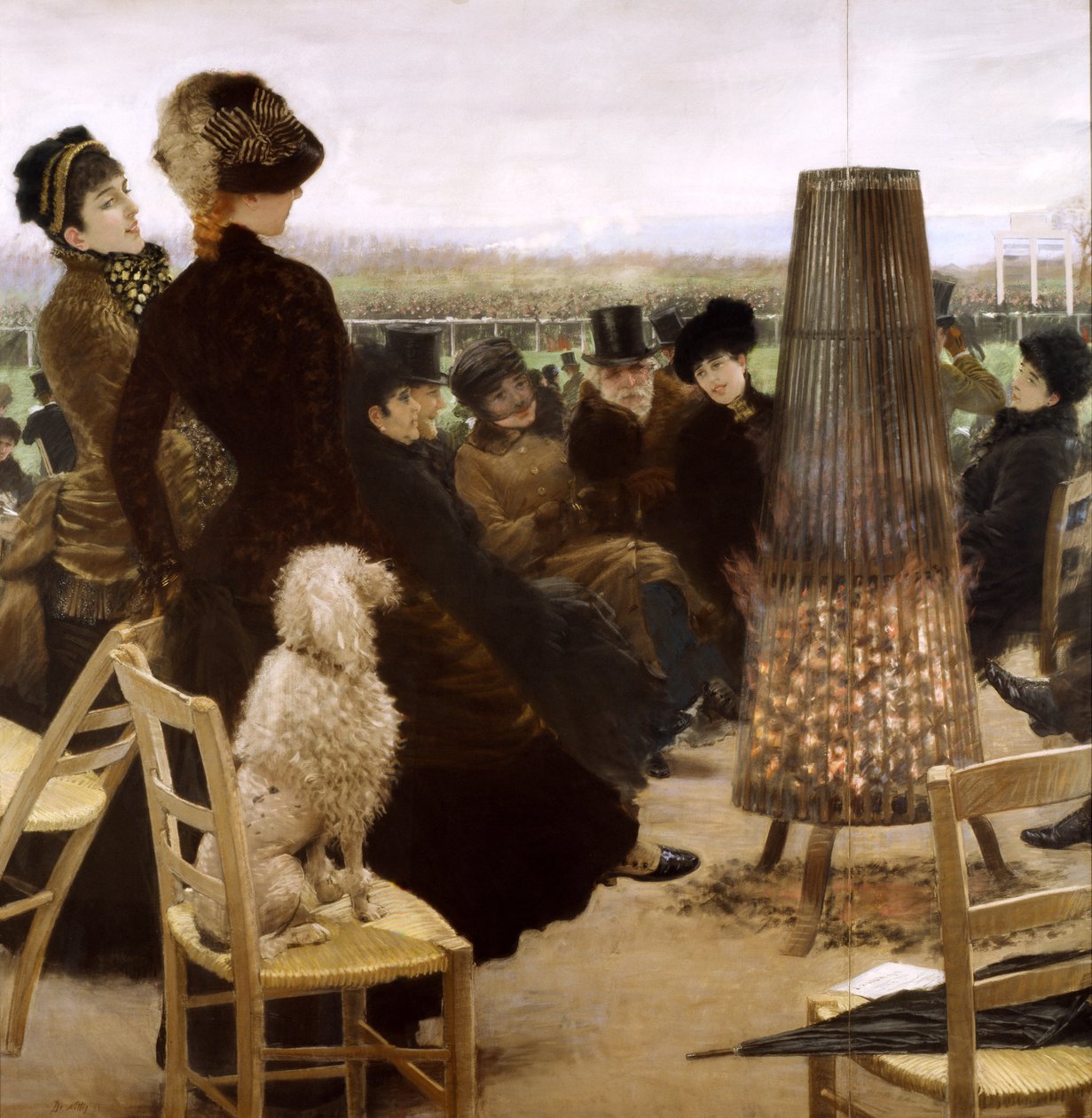 Bois de Boulognen kilparata (pastelli paperille) tekijältä Giuseppe de Nittis