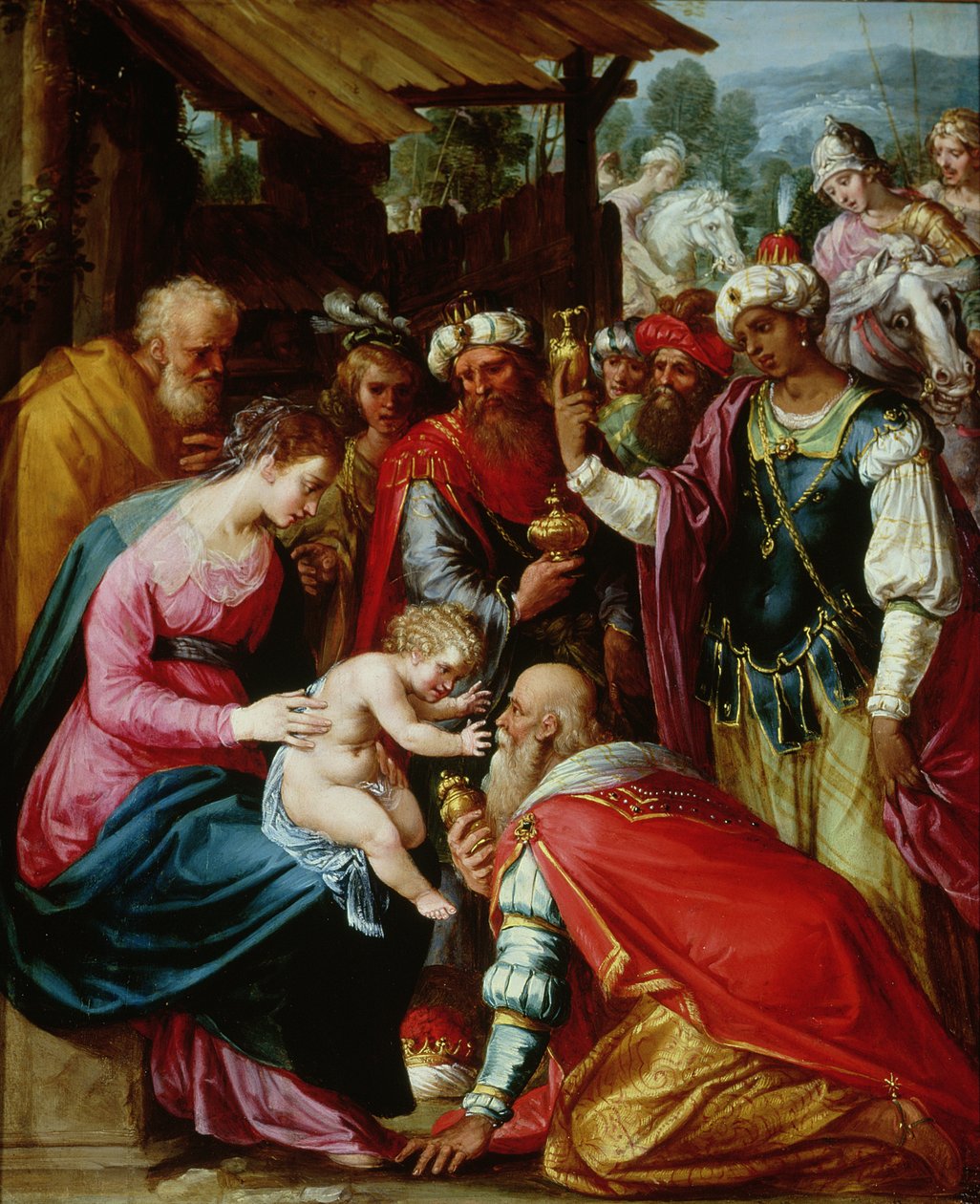 The Adoration of the Magi (öljy paneelissa) tekijältä Giuseppe Cesari