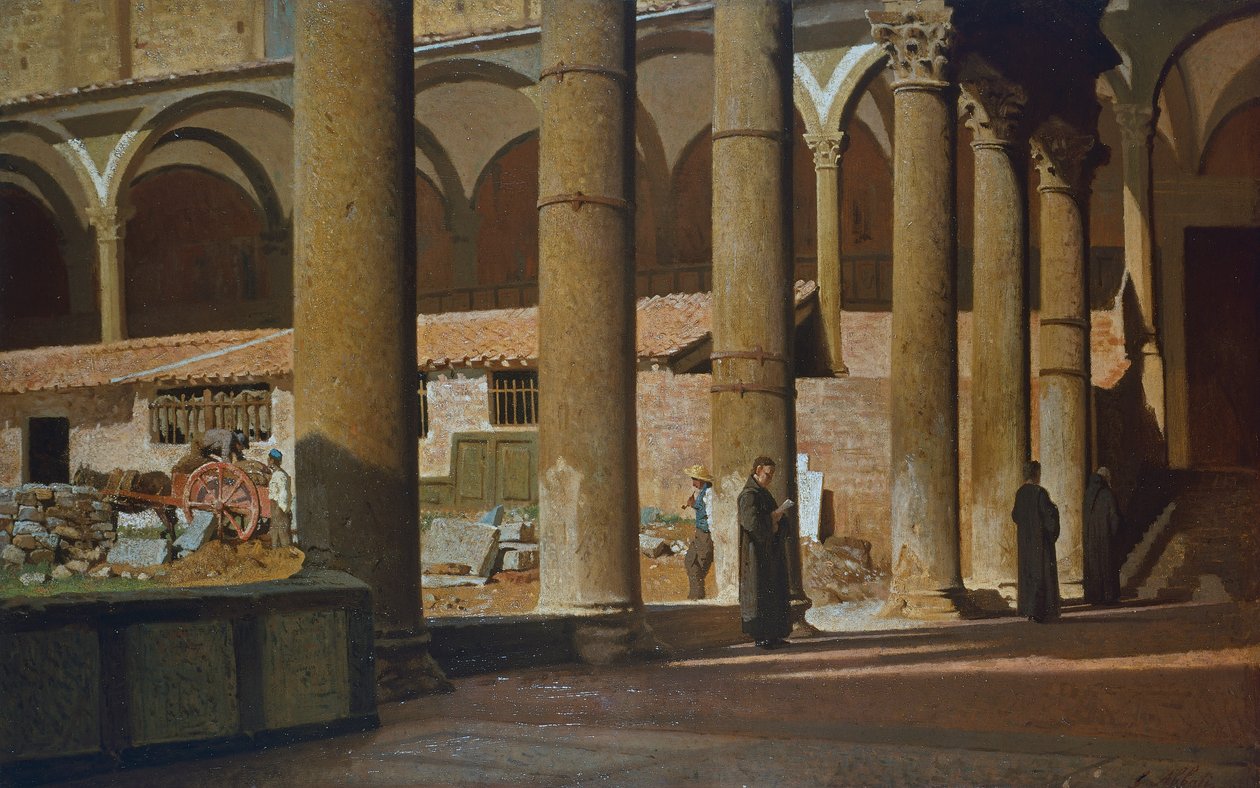 St Crocen luostari, noin 1862, kirjoittanut Giuseppe Abbati (1836-1868), öljy kankaalle, Italia tekijältä Giuseppe Abbati