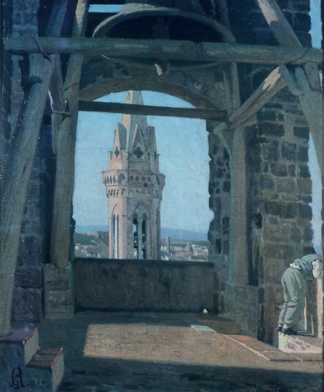 Palazzo del Podestan torni, kirjoittanut Giuseppe Abbati (1836-1868). tekijältä Giuseppe Abbati