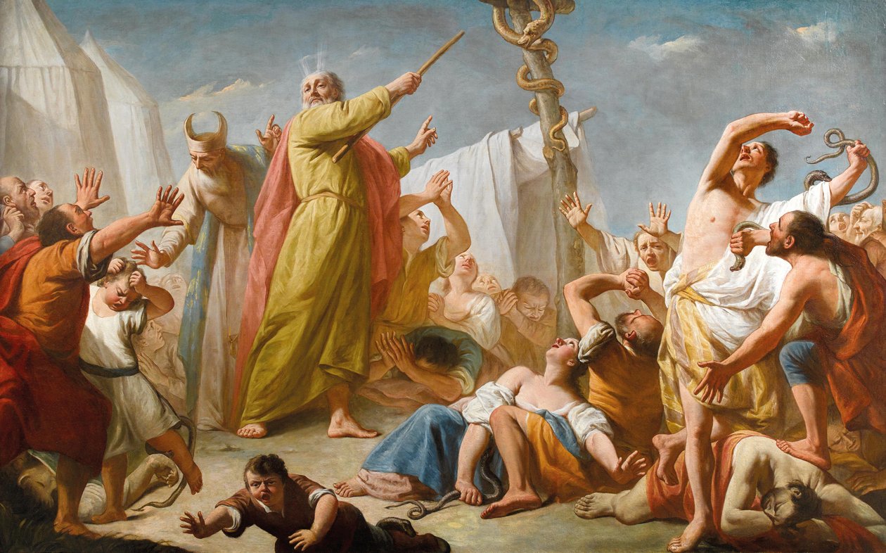 Moisès i la serp de bronze, ca 1770. finlandès tekijältä Giuseppe Angeli