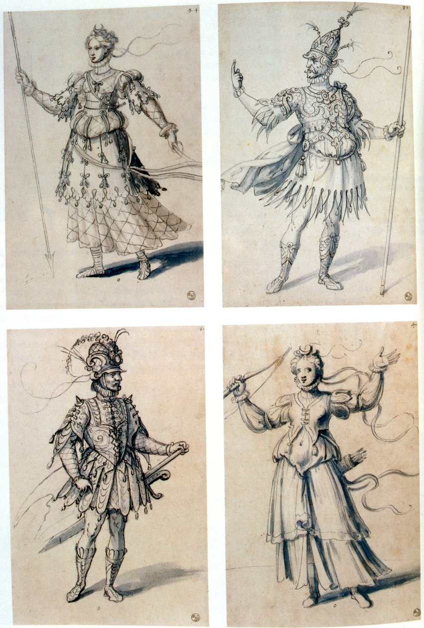 Pukukuvioita klassisille jumaloille, 1500-luku tekijältä Giuseppe Arcimboldi