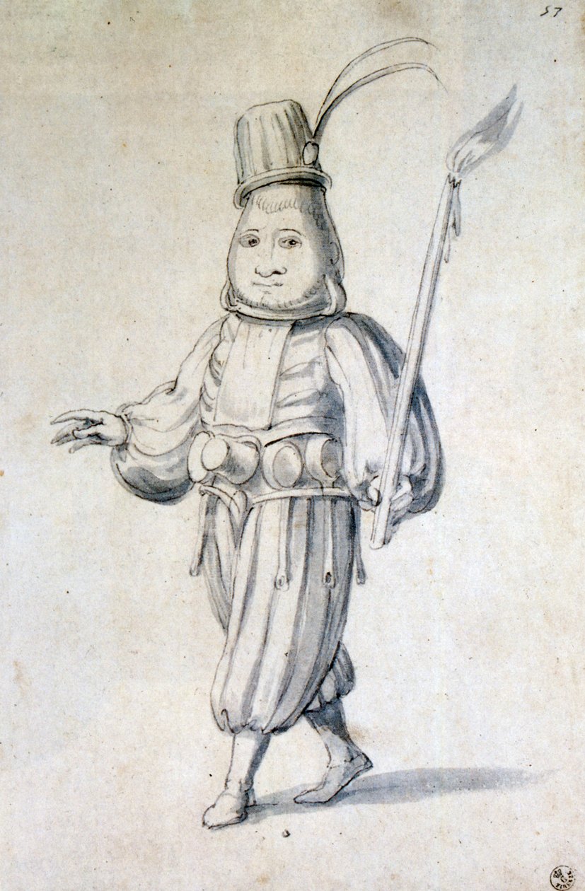 Suunnittelu kokin pukuun, 1500-luku tekijältä Giuseppe Arcimboldi