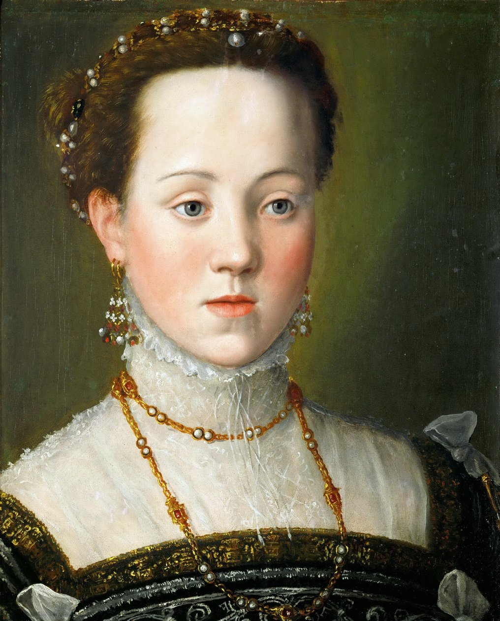 Itävallan arkkiherttuatar Anna 1549-1580, Espanjan kuningatar, noin 1563 tekijältä Giuseppe Arcimboldo