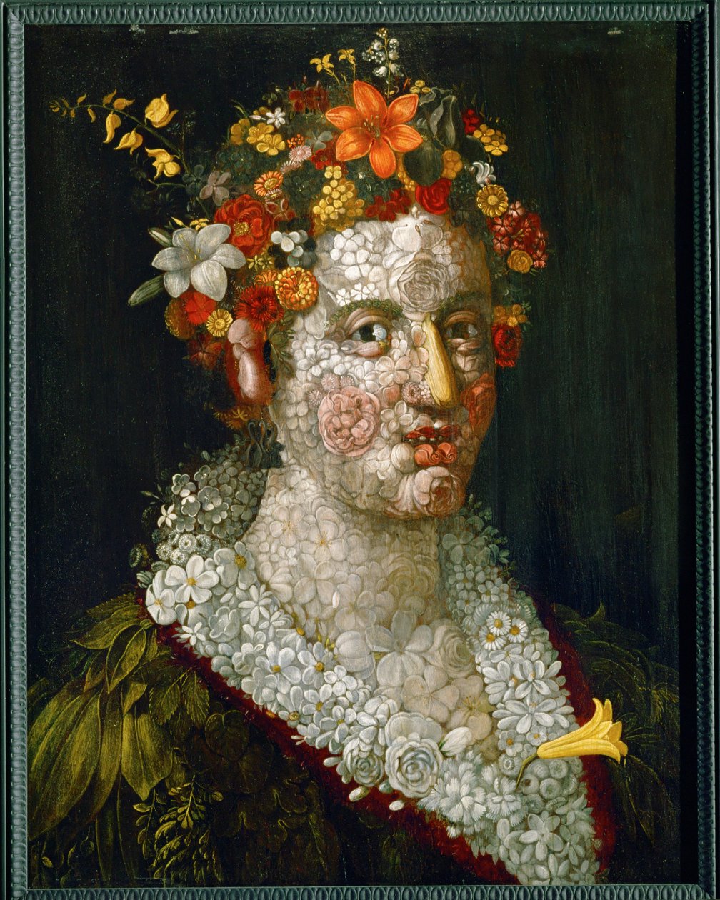 Flora (öljy puulle) tekijältä Giuseppe Arcimboldo