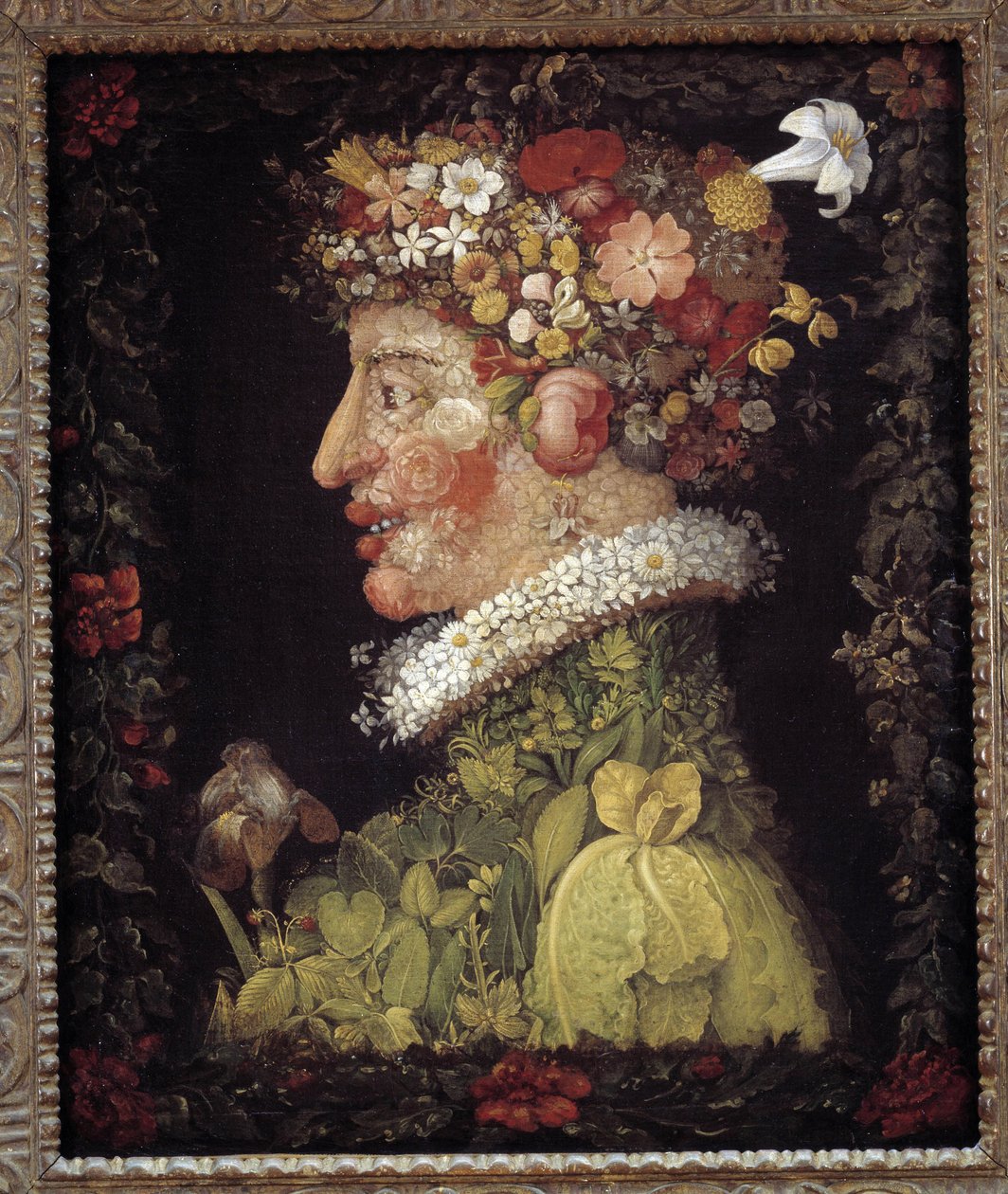 Kevät. Allegoria vuodenajoista. Giuseppe Arcimboldon (1527-1593) maalaus. Louvren taidemuseo tekijältä Giuseppe Arcimboldo