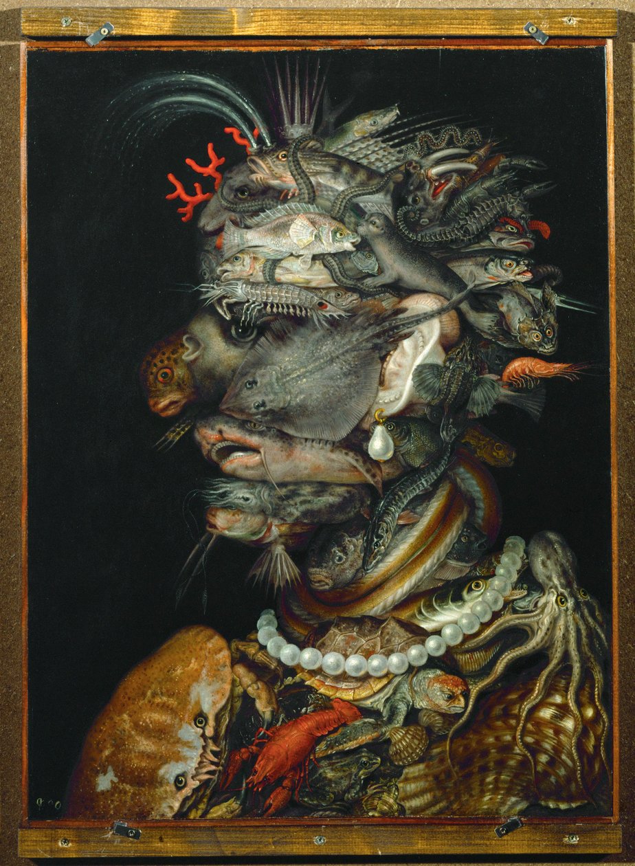 Vesi, allegoria (maalaus limewood) tekijältä Giuseppe Arcimboldo