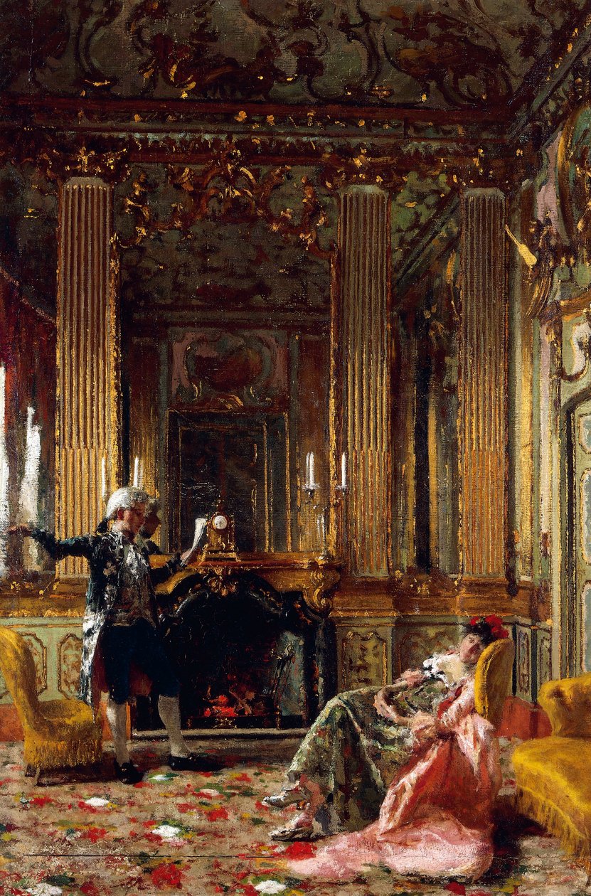Runoilija tai runoja, Giuseppe Barbaglia (1841-1910), öljy kankaalle, 74x52 cm tekijältä Giuseppe Barbaglia