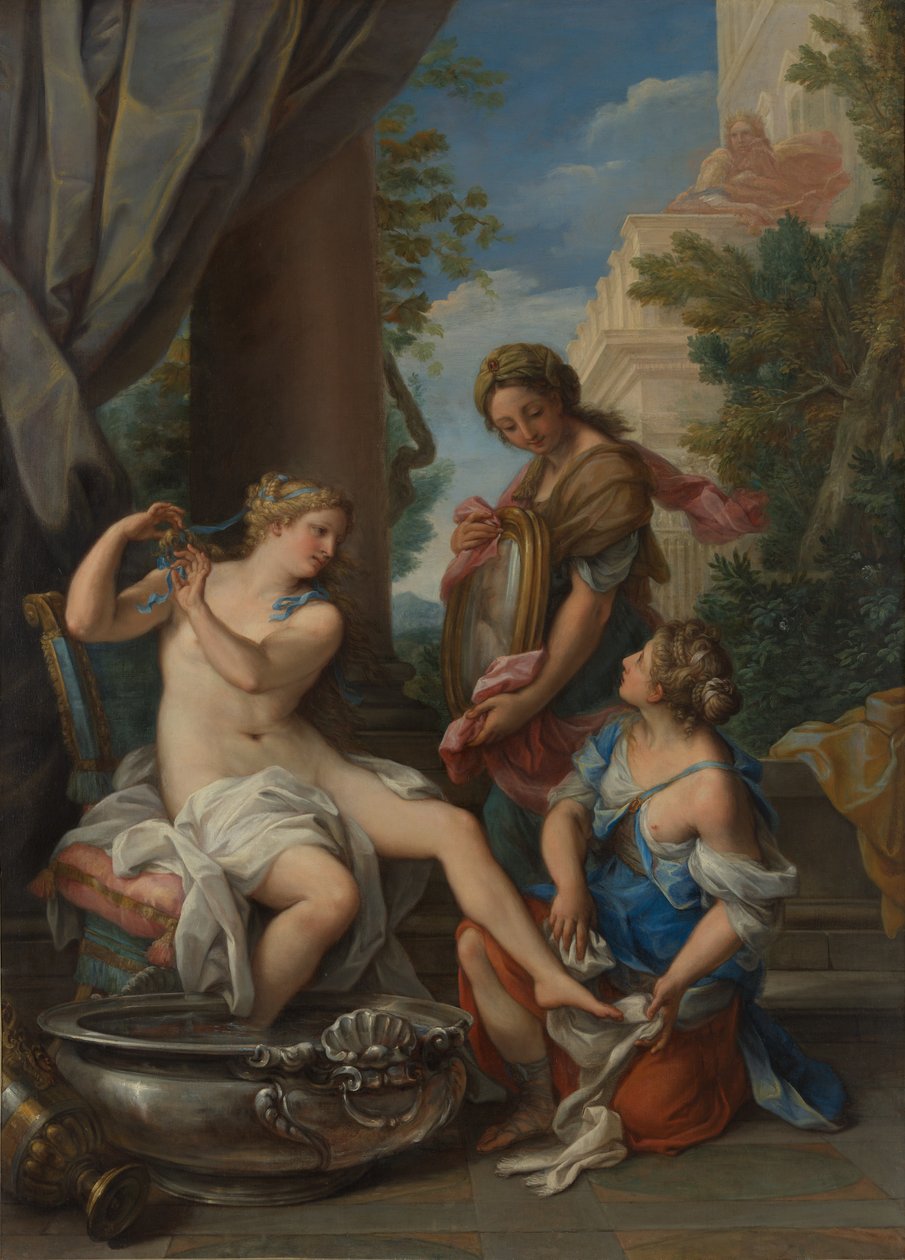 Bathsheba at Her Bathissa, n. 1700. tekijältä Giuseppe Bartolomeo Chiari