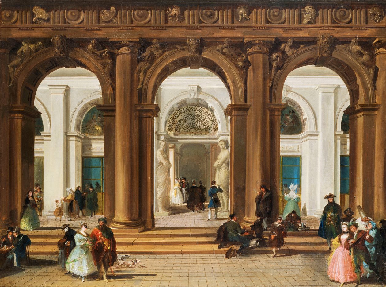 Sisäänkäynti Biblioteca Marcianaan, Venetsiaan, tekijältä Giuseppe Bernardino Bison