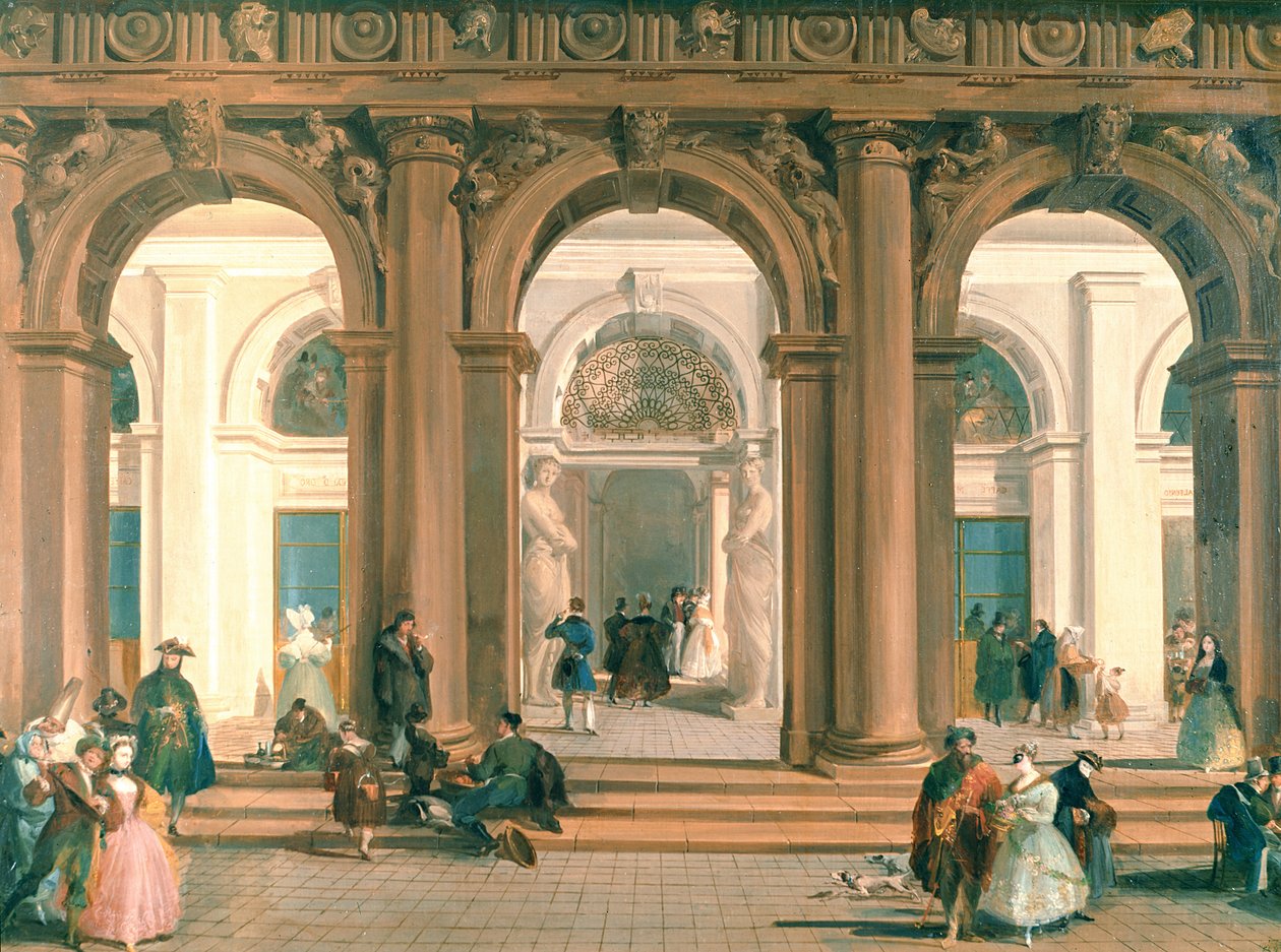 Sisäänkäynti Biblioteca Marcianaan, Piazzettaan, Venetsiaan tekijältä Giuseppe Bernardino Bison