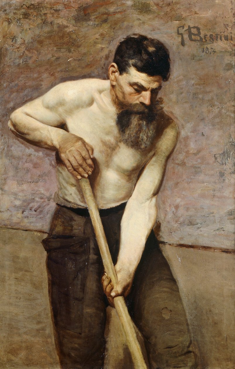 Ojankaivaja, Giuseppe Bertini (1825-1898), öljy kankaalle tekijältä Giuseppe Bertini